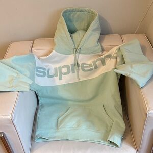 Supreme Ice Blue Blocked Hoodie